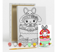 Set de pictat pe pânză pentru copii 20x25 "Ceașcă cu Melody" +6vopsee +pensula 7015