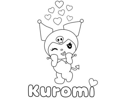 Set de pictat pe panza pentru copii 20x25 "Kuromi My Love" 6 culori si pensula7016