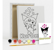 Set de pictat pe pânză pentru copii 20x25 "Kuromi My Love" +6vopsee +pensula 7016