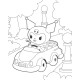 Set de pictat pe pânză pentru copii 20x25 "Kuromi automobilistă" +6vopsee +pensula 7018