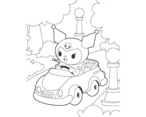 Set de pictat pe pânză pentru copii 20x25 "Kuromi automobilistă" 7018 Set de pictat pe pânză pentru copii 20x25 "Kuromi automobilistă" 7018