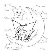 Set de pictat pe pânză pentru copii 20x25 "Kuromi pe lună" 7019