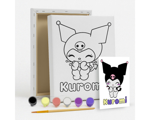 Set de pictat pe pânză pentru copii 20x25 "Kuromi Drăguță" +6vopsee +pensula 7020