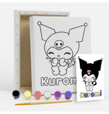 Set de pictat pe pânză pentru copii 20x25 "Kuromi Drăguță" +6vopsee +pensula 7020