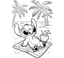 Set de pictat pe pânză pentru copii 20x25 "Stitch pe plajă" +6vopsee +pensula 7021