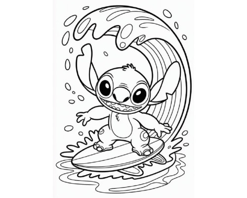 Set de pictat pe pânză pentru copii 20x25 "Stitch surfer" +6vopsee +pensula 7022