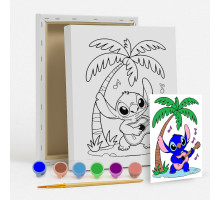 Set de pictat pe pânză pentru copii 20x25 "Stitch cu chitară" +6vopsee +pensula 7024