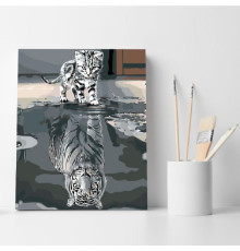 Set pictură pe numere 40*50 "Oglindirea tigruluiЭ ECO(fara cutie) 1005