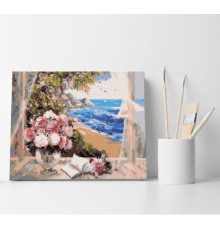 Set pictură pe numere 40*50 "Flori și valuri" ECO(fara cutie) 1048