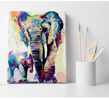 Set pictură pe numere 40*50 "Elefanți colorați" ECO(fara cutie) 1140