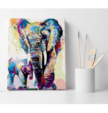 Set pictură pe numere 40*50 "Elefanți colorați" ECO(fara cutie) 1140