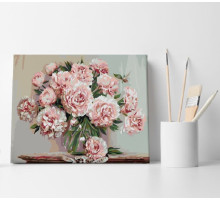 Набор для рисования по номерам 40*50 "Нежные пионы" ECO(без коробки)1162