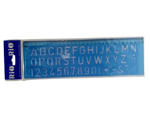 Линейка-трафарет, алфавит англ. 30см RIO 806 (36)