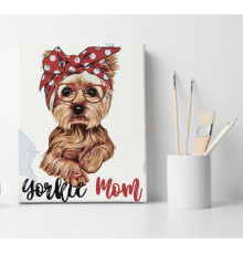 Set pictură pe numere 40*50 "Yorkie mom" ECO(fara cutie) 1166
