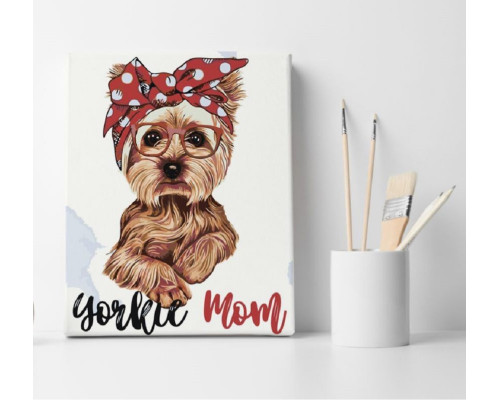 Set pictură pe numere 40*50 "Yorkie mom" ECO(fara cutie) 1166