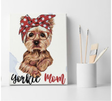 Набор для рисования по номерам 40*50 "Yorkie mom" ECO(без коробки)1166