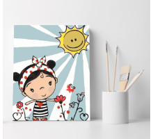 Set pictură pe numere 40*50 "Fetița și soarele" ECO(fara cutie) 1329