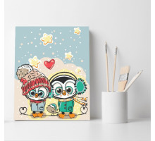 Set pictură pe numere 40*50 "Doi pinguini" ECO(fara cutie) 1340