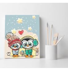 Set pictură pe numere 40*50 "Doi pinguini" ECO(fara cutie) 1340