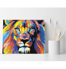 Set pictură pe numere 40*50 "Leul multicolor" ECO(fara cutie) 3115