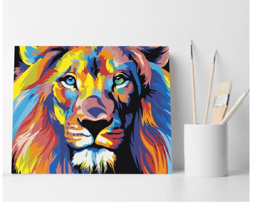 Set pictură pe numere 40*50 "Leul multicolor" ECO(fara cutie) 3115