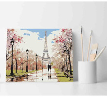 Набор для рисования по номерам 40*50 "Романтика Парижа" ECO(без коробки) 3334