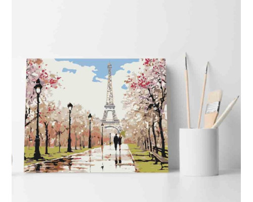 Набор для рисования по номерам 40*50 "Романтика Парижа" ECO(без коробки) 3334