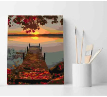 Set pictură pe numere 40*50 "Apus la lac" ECO(fara cutie) 3784