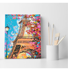 Set pictură pe numere 40*50 "Turnul Eiffel în culori" ECO(fara cutie) 4458