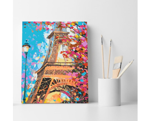 Set pictură pe numere 40*50 "Turnul Eiffel în culori" ECO(fara cutie) 4458