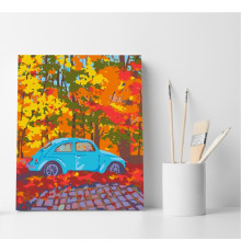 Set pictură pe numere 40*50 "Mașină și toamnă" ECO(fara cutie) 4540
