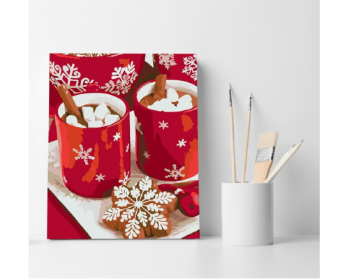 Set pictură pe numere 40*50 "Cacao de iarnă" ECO(fara cutie) 4594