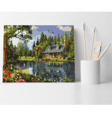 Set pictură pe numere 40*50 "Casa la lac" ECO(fara cutie) 4202
