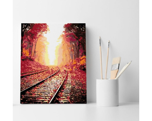 Set pictură pe numere 40*50 "Drum de toamnă"ECO(fara cutie) 1115