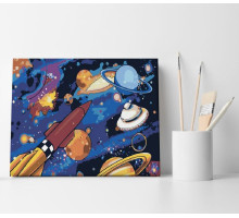Set pictură pe numere 40*50 "Zbor cosmic"ECO(fara cutie) 1150