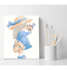 Set pictură pe numere 40*50 "Fetița în albastru" ECO(fara cutie) 1305