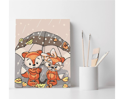 Set pictură pe numere 40*50 "Vulpițe sub umbrelă" ECO(fara cutie) 1330