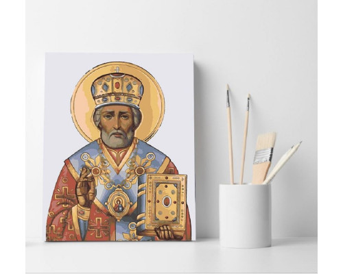 Set pictură pe numere 40*50 "Sfântul Nicolae Făcătorul de Minunii" ECO(fara cutie) 2969