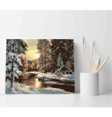 Set pictură pe numere 40*50 "Râu de iarnă" ECO(fara cutie) 3146