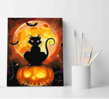 Set pictură pe numere 40*50 "Pisica de Halloween" ECO(fara cutie) 3648