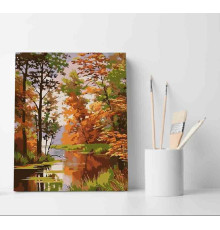Set pictură pe numere 40*50 "Râul de toamnă" ECO(fara cutie) 3726