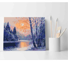 Набор для рисования по номерам 40*50 "Зимняя река" ECO(без коробки) 3846