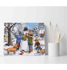 Set pictură pe numere 40*50 "Distracții de iarnă" ECO(fara cutie) 4043