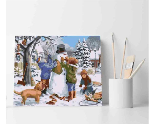 Set pictură pe numere 40*50 "Distracții de iarnă" ECO(fara cutie) 4043