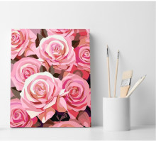 Set pictură pe numere 40*50 "Trandafiri roz" ECO(fara cutie) 4316