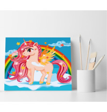 Набор для рисования по номерам 40*50 "Единорог и радуга" ECO(без коробки) 4440