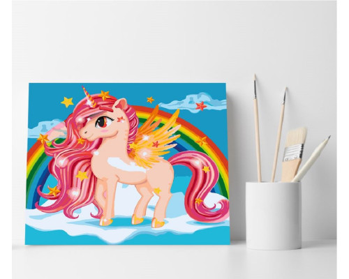 Набор для рисования по номерам 40*50 "Единорог и радуга" ECO(без коробки) 4440