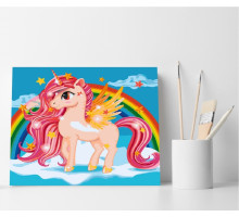 Set pictură pe numere 40*50 "Unicornul și curcubeul" ECO(fara cutie) 4440