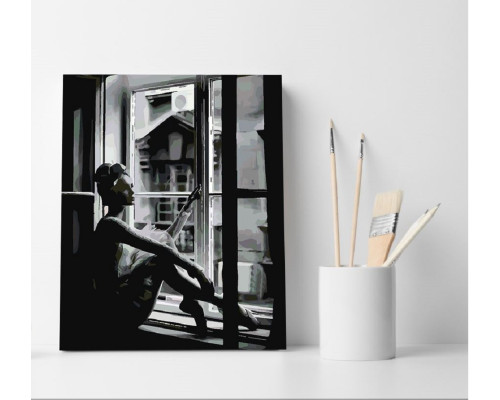 Set pictură pe numere 40*50 "Balerina la fereastră" ECO(fara cutie) 4686