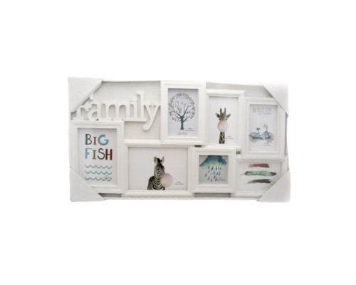 Foto colaj Family, alb-auriu, 7 foto, 64*33,5cm, BH1707 (12)